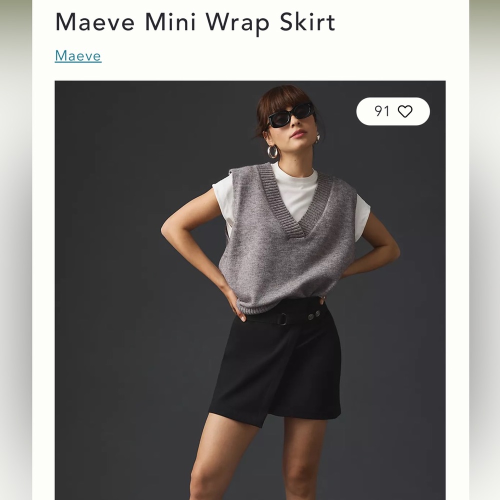 Maeve anthropologie mini wrap skirt - small